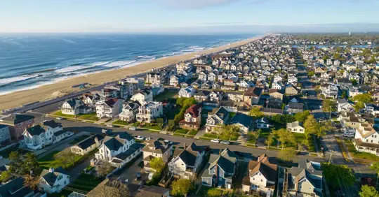 Homes near the shore